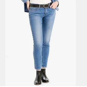 LEVI'S LIMITED 711 STUDDED SKINNY ANKLE JEANS
